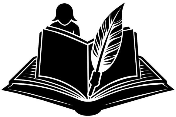 A Book Writer Write a Book with Pen – A Versatile Graphic Design Asset for Crafts and Creative Branding