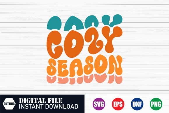 Cozy Season Wave Design: A Versatile Graphic Asset for Crafts and Fall Branding