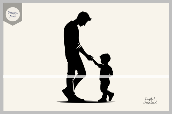 Dad and Son SVG Silhouette for Modern Blog and Craft Design