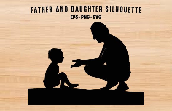 Dad Daughter Playing SVG Silhouette Free for Graphics & Freebies