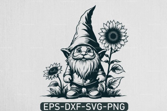 Flower Gnome with Sunflower: A Delightful Embroidery Design for Real Projects
