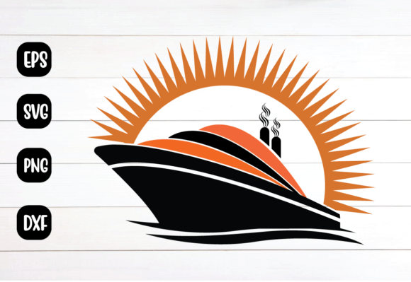 Free Summer Vacation Cruise Ship Vector for Crafts and Graphics