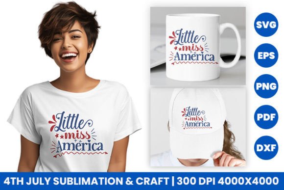 Little Miss America: A Vibrant Graphic Design Asset for Crafts and Branding