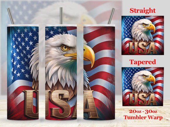 Patriotic Eagle 4th July Tumbler Graphics for Content Publishing