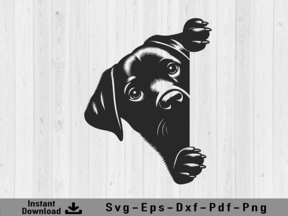 Peeking Labrador Retriever Dog SVG: A Playful Graphic for Crafts & Branding