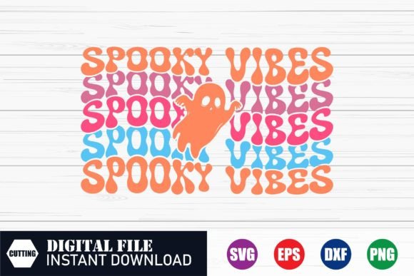 Spooky Vibes Wave Graphic for Crafts and Branding