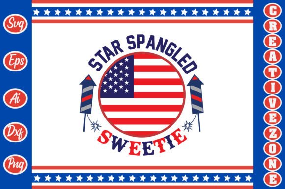 Star Spangled Sweetie SVG Cut Files for Crafts and Graphics