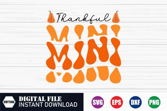 Thankful Mini Wave Design, Thanksgiving Graphics for Crafts