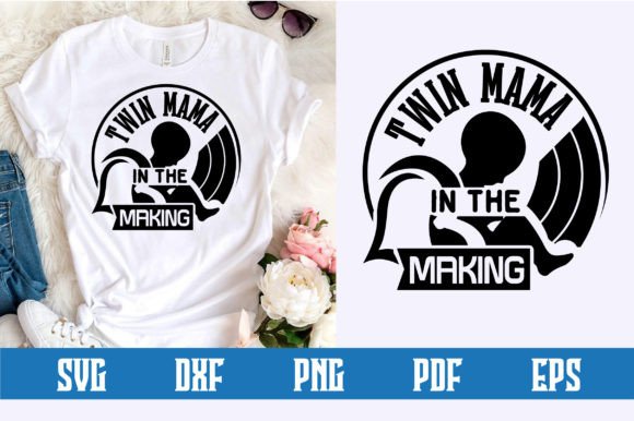 Twin Mama in the Making SVG Design: A Creative Asset for Crafts and Graphics