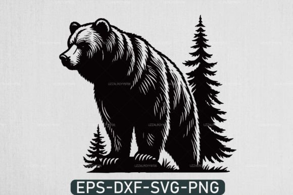 Walking Grizzly Bear SVG: A Bold Graphic for Crafts and Local Branding